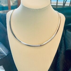 Sterling Silver 925 Italy Omega Chain Necklace